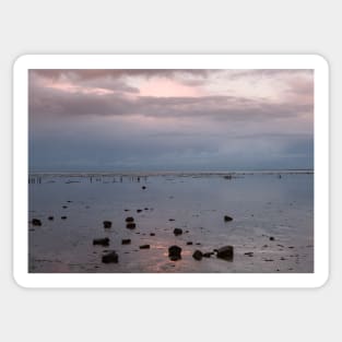 Rocks and sea breakers off the Frisian coast, Netherlands Sticker